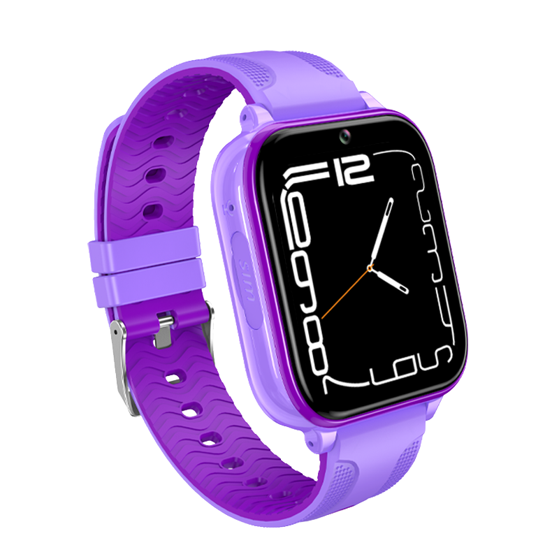 CR-02PE Kids Smart Watch Android 8.1 GPS+WIFI Waterproof Purple Color